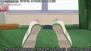 teen tricked into footjob fetish in classroom setting