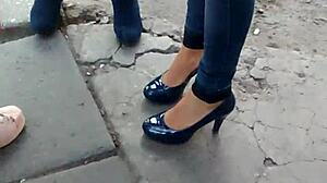 I admire my beautiful princess in stylish slippers