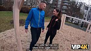 VIP4K athlete Sakura Hell bangs a stranger in car. Her BF watches!