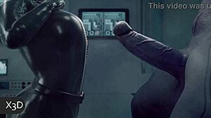 black widow lures with big tits and massive cock action