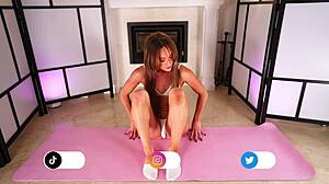 Steamy morning yoga turns wild with HannahJames710 in gym