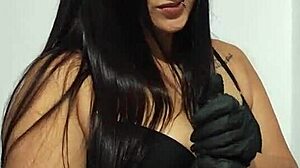 hermosa latina brunette tattooed with big tits and ass deepthroats cock gets russian fucked and facial cumshot