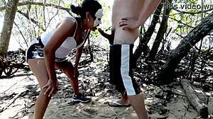 Hey naughty, if no one comes, I'll give you my ass in this voyeur scene