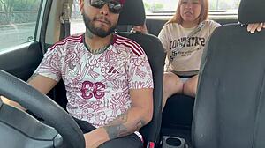 Giving a street taxi driver a handjob for a tip