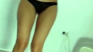 I watch Rosmeri Marval dancing topless as a Latina beauty