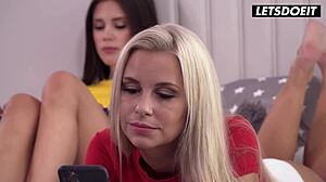 Czech Lesbians Lola Myluv & Caprice Kiss Playfully Before Intense Sex