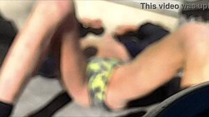 She stretches and strips outside in winter