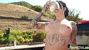 i orgasmed with the busty masseuse fucking outdoors, monster cock in her truck.