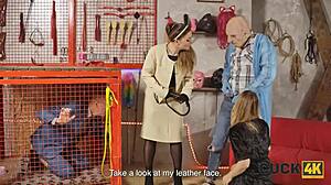 Your worst fantasy just got real with cuck4k husband watching kinky leather play!