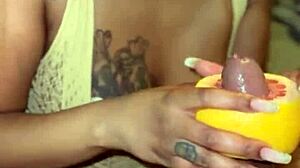 Grapefruit and the Gooch in Deepthroat and Cumshot Scene.