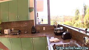 teeny stepsis gets facialized by older man in sneaky encounter