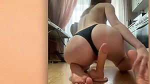 I’m just chilling, sucking my stepsister’s dildo and working my ass.