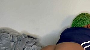 Humping pillow after intense gym session in bedroom