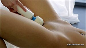 Two lesbian girlfriends masturbate with vibrating dildo 😘