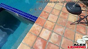 I watch brunette milf shay sight gettin a wet orgasm by the pool, her big tits n ass shakin