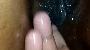 tall skinny girl gets oiled ass slapped by black monster cock