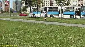 redhead bbw milf caught peeing in public, wanna take a peek?