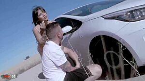 Young Skinny Latina Michy Perez Fucks Kevin White Roadside