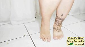 Holy! BBW Hotwife Mary Butterfly Dances Wild at Brazilian Carnaval