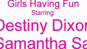 lesbian lovers destiny dixon and samantha saint passionately lick each other's pussies to intense cum