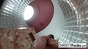 Hot shower BTS fun with Christy and Dahlia