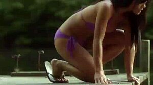 is this sexy brunette babe in bikini hot?