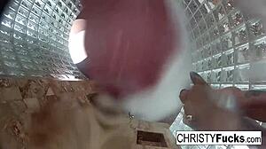 Hot shower BTS fun with Christy and Dahlia