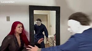 Hey, you ready for 7 nights of terror? Halloween Michael Myers destroys Camila Gaucha’s ass without mercy!