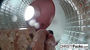 Hot shower BTS fun with Christy and Dahlia