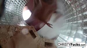 Hot shower BTS fun with Christy and Dahlia