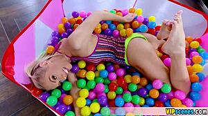 Extra Tiny Blonde Stepsister Bends Over for Doggystyle