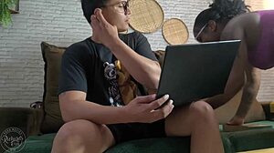 young students ditch studies for sofa fun in living room