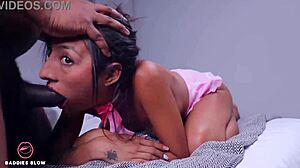 Baddies Blow Luisa Sanchez with Big Black Cock and Cum Facial