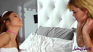 Destiny Cruz and Vina Sky, 18+ Lesbian Kissing in Lingerie! So Hot!