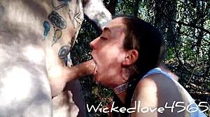 outdoor rough sloppy face fuck