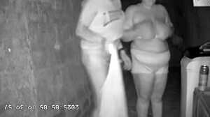 Hidden camera catches madrasta banging enteado in dark alley!