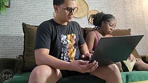 young students ditch studies for sofa fun in living room