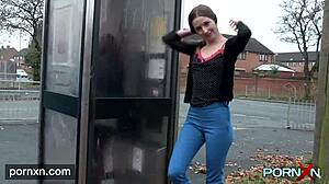 Pornxn, you gotta see skinny Leyla flashing her shaved goods in public!