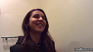 Look at this charming Czech kitten teased at the mall and drilled.