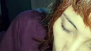 beautiful latina wife sucks cock before anal fucking in the bedroom.