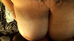 couple doing sexy titty fuck with big natural tits on cock
