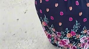 Harassing a mature big-ass woman in skirt on Lima streets