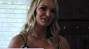 Stunning Babysitter Licks Milf Employer's Trimmed Pussy On Bed!