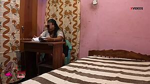 I swear, this Indian student totally fucked his horny milf teacher on the desk... damn hot!