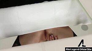 penny pax, get on all fours in stockings and lingerie for that redhead pussy fucking and blowjob