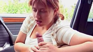 Young Redhead Bbw Girl Rides In Car