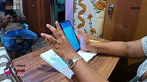 I swear, this Indian student totally fucked his horny milf teacher on the desk... damn hot!