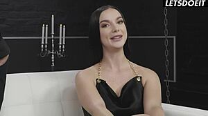 Big tits brunette lady gang drilled deep in her tight butthole then jizzed in her slutty mouth - her limit