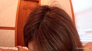 asian threesome shifts from cute foreplay to cum-filled mouth