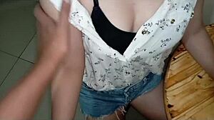 Beautiful Asian Neighbor Enjoys Fucking with Cum on Ass